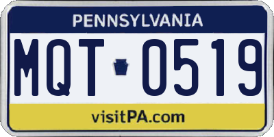 PA license plate MQT0519