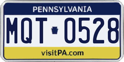 PA license plate MQT0528