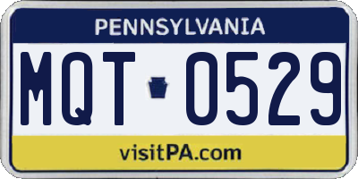 PA license plate MQT0529