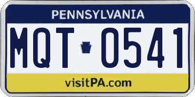 PA license plate MQT0541