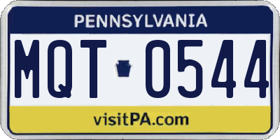 PA license plate MQT0544
