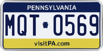 PA license plate MQT0569