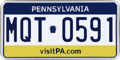 PA license plate MQT0591