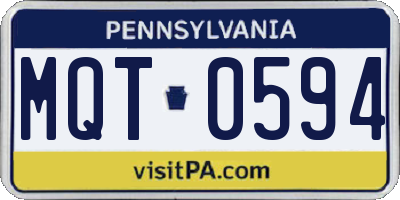 PA license plate MQT0594