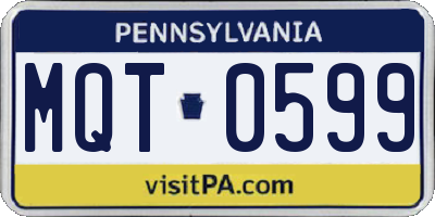PA license plate MQT0599