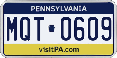PA license plate MQT0609
