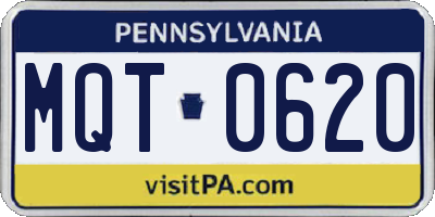 PA license plate MQT0620