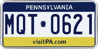 PA license plate MQT0621