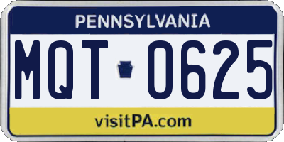 PA license plate MQT0625