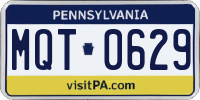 PA license plate MQT0629