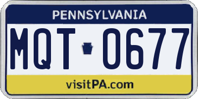 PA license plate MQT0677