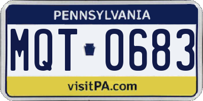 PA license plate MQT0683