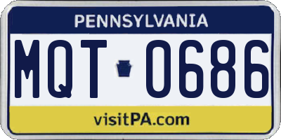 PA license plate MQT0686