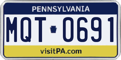 PA license plate MQT0691