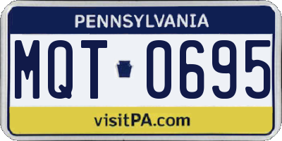 PA license plate MQT0695