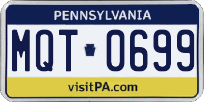PA license plate MQT0699
