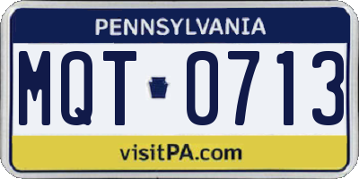PA license plate MQT0713