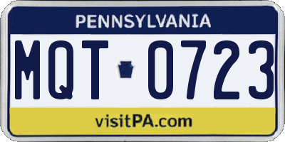 PA license plate MQT0723