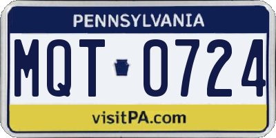 PA license plate MQT0724