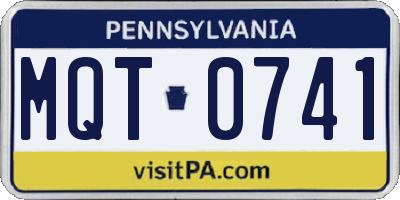 PA license plate MQT0741