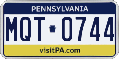 PA license plate MQT0744
