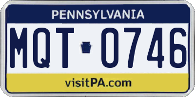PA license plate MQT0746