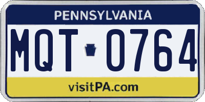 PA license plate MQT0764