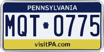 PA license plate MQT0775