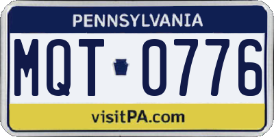 PA license plate MQT0776