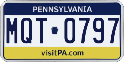 PA license plate MQT0797