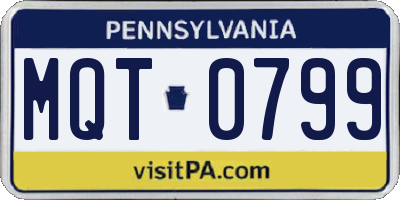 PA license plate MQT0799