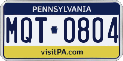 PA license plate MQT0804