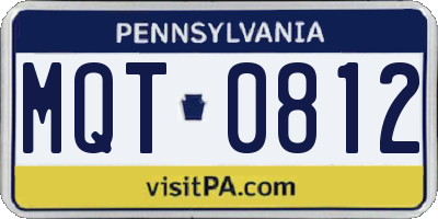 PA license plate MQT0812