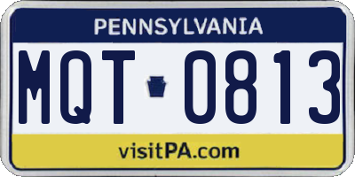PA license plate MQT0813