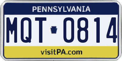 PA license plate MQT0814