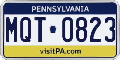 PA license plate MQT0823
