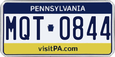 PA license plate MQT0844