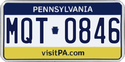 PA license plate MQT0846