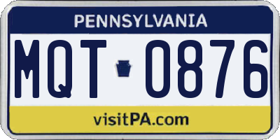 PA license plate MQT0876