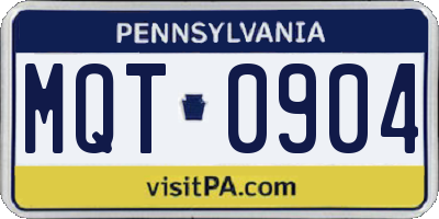 PA license plate MQT0904