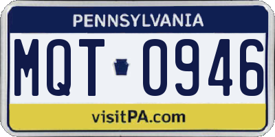 PA license plate MQT0946