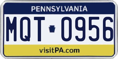 PA license plate MQT0956