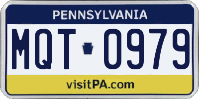 PA license plate MQT0979