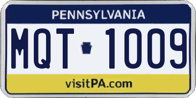 PA license plate MQT1009