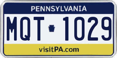 PA license plate MQT1029