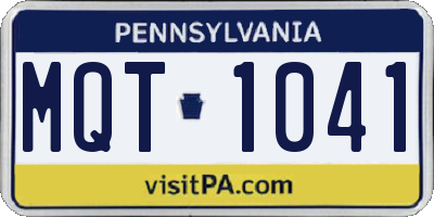 PA license plate MQT1041