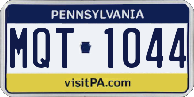 PA license plate MQT1044