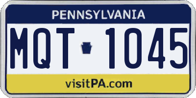 PA license plate MQT1045