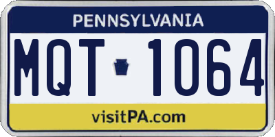 PA license plate MQT1064