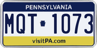PA license plate MQT1073